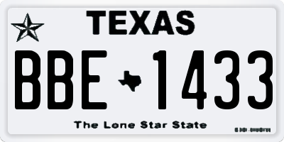 TX license plate BBE1433