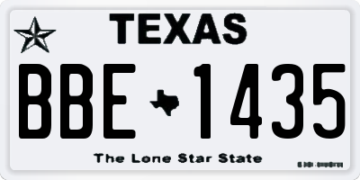 TX license plate BBE1435