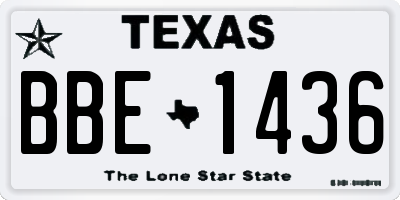 TX license plate BBE1436