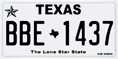 TX license plate BBE1437
