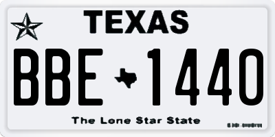 TX license plate BBE1440