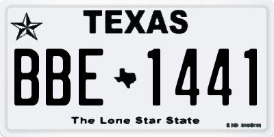 TX license plate BBE1441