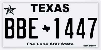 TX license plate BBE1447