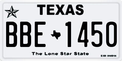 TX license plate BBE1450
