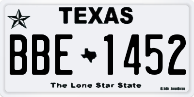 TX license plate BBE1452