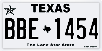 TX license plate BBE1454