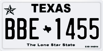 TX license plate BBE1455