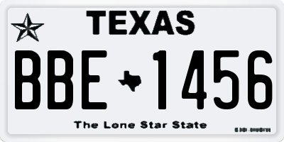 TX license plate BBE1456