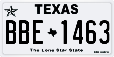 TX license plate BBE1463