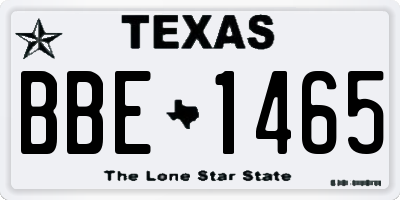 TX license plate BBE1465