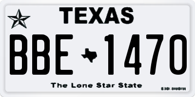 TX license plate BBE1470
