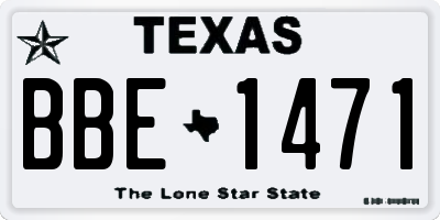 TX license plate BBE1471