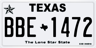 TX license plate BBE1472