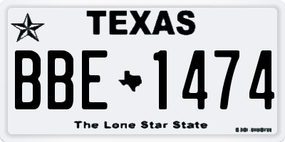 TX license plate BBE1474