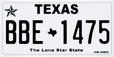 TX license plate BBE1475