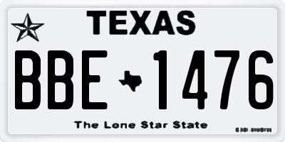 TX license plate BBE1476