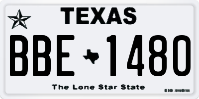 TX license plate BBE1480