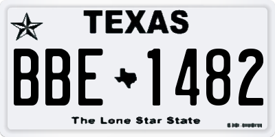 TX license plate BBE1482