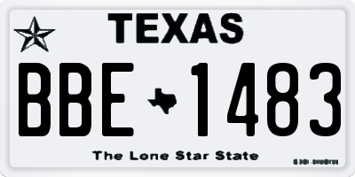 TX license plate BBE1483