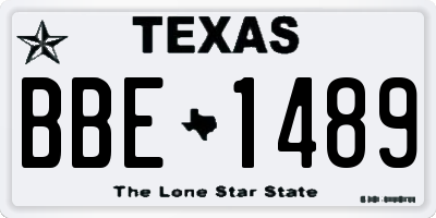 TX license plate BBE1489