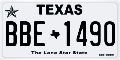 TX license plate BBE1490
