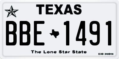 TX license plate BBE1491