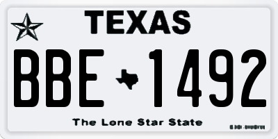 TX license plate BBE1492