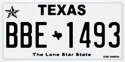TX license plate BBE1493