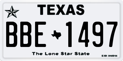 TX license plate BBE1497