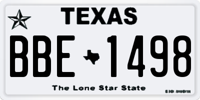 TX license plate BBE1498