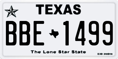TX license plate BBE1499
