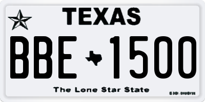 TX license plate BBE1500