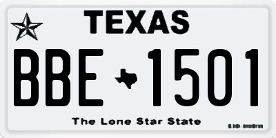 TX license plate BBE1501