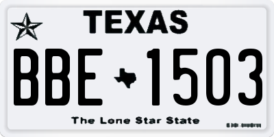 TX license plate BBE1503