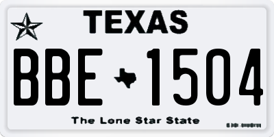 TX license plate BBE1504