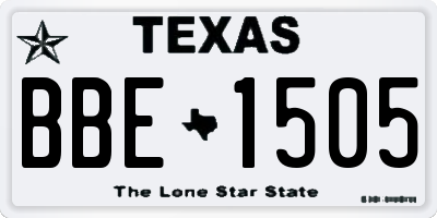 TX license plate BBE1505