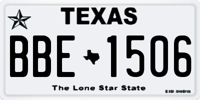 TX license plate BBE1506