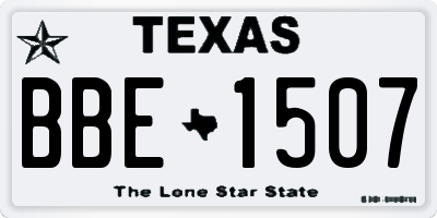 TX license plate BBE1507