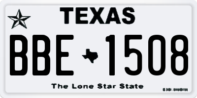 TX license plate BBE1508