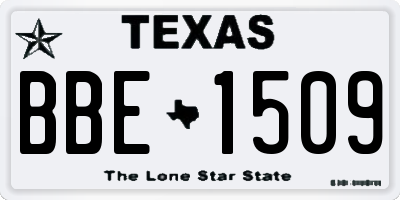 TX license plate BBE1509