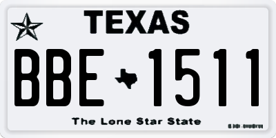 TX license plate BBE1511