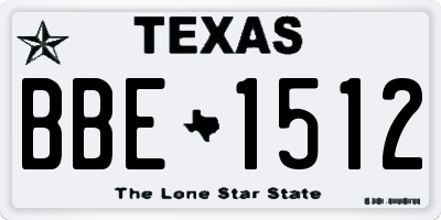 TX license plate BBE1512