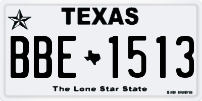 TX license plate BBE1513