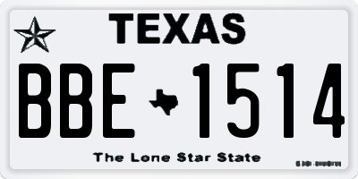 TX license plate BBE1514