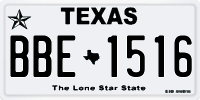 TX license plate BBE1516