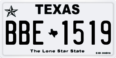 TX license plate BBE1519