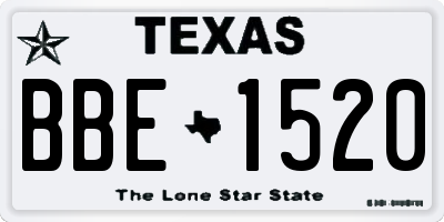 TX license plate BBE1520