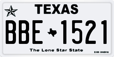 TX license plate BBE1521