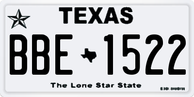 TX license plate BBE1522