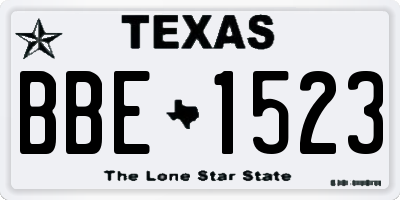 TX license plate BBE1523